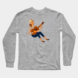 Holly Golightly -Moon River Illustration Long Sleeve T-Shirt